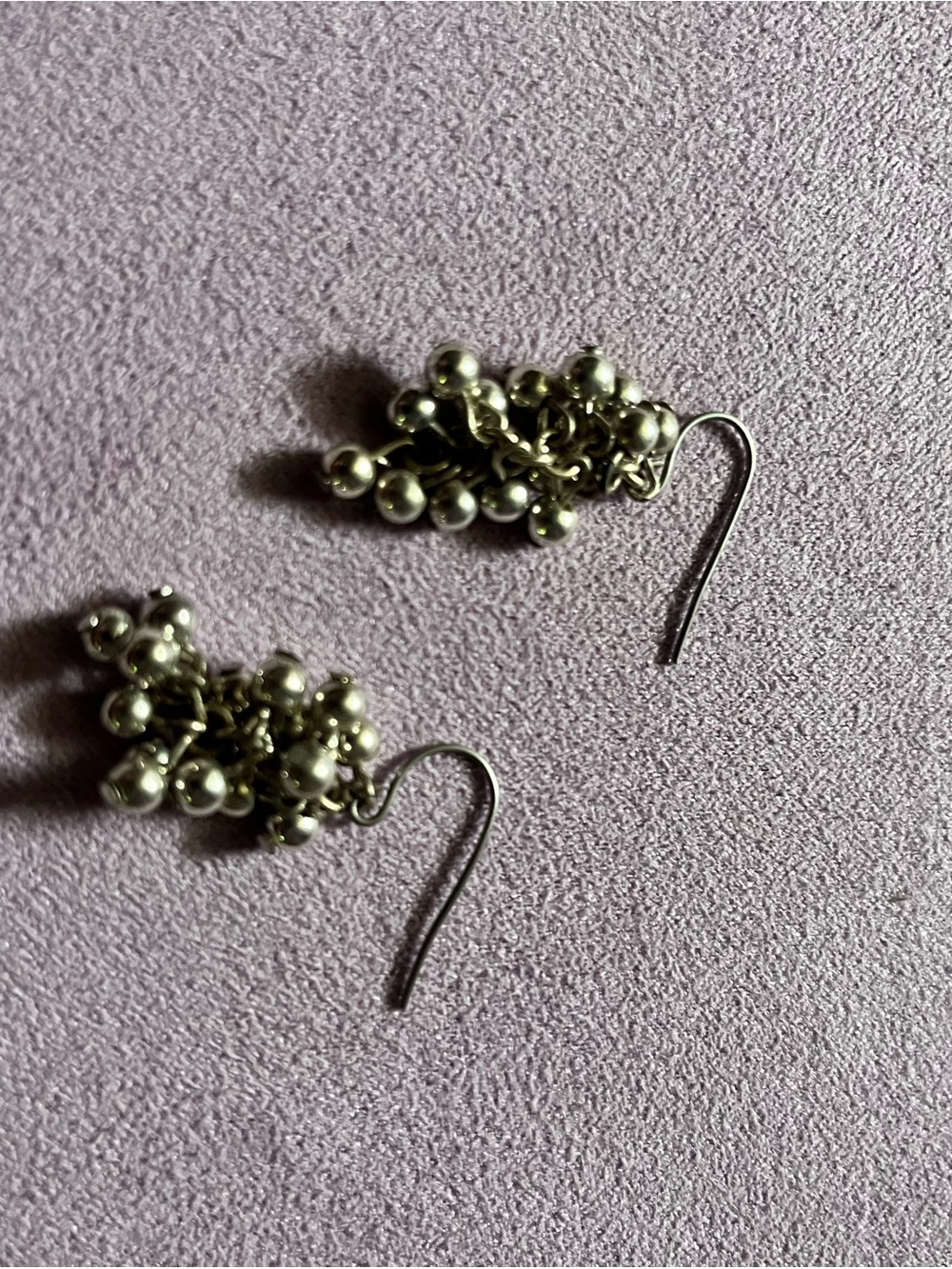 Silver Cluster Drop Earrings - Elegant Women's Jewelry